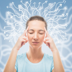 Woman concentrates on new ideas