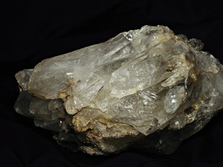 Rock crystal from Ural on black