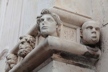 Bas-reliefs on the Cathedral of St. James in Sibenik, Croatia