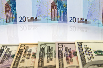 Concept : the currency pair Euro - dollar