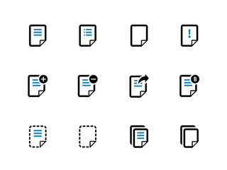 Notepad Document file and Note duotone icons.