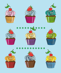 colorful tasty muffins with berries