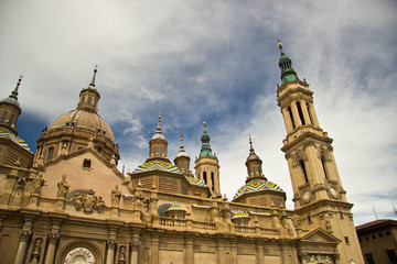 towers of Basilica at Zaragoza, Spain