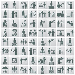 Human resources and management icons set