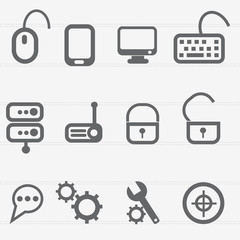 Computer icon set,vector