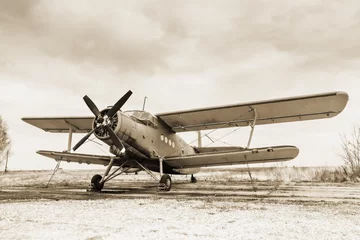 Deurstickers Oud vliegtuig oud vliegtuig