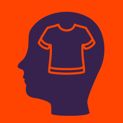 silhouette of a man's head with a  T-shirt.