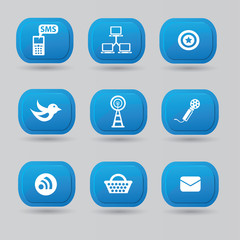 Social media,icon set,vector