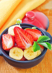 banana and strawberry