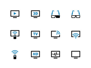 TV duotone icons on white background.