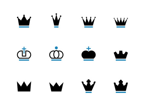 Crown duotone icons on white background.