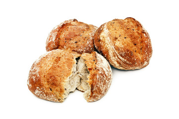 Fresh white bread isolated