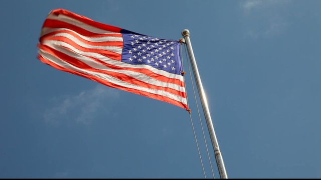 Closeup of the U.S. flag.