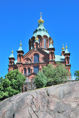 Fototapeta na wymiar Orthodox Cathedral in Helsinki