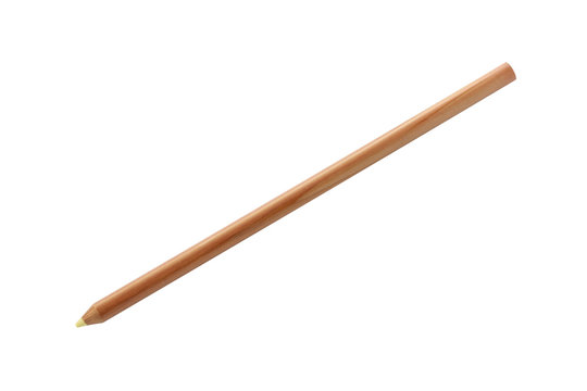 Wooden pencil on white background.