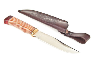 hunting knife and case
