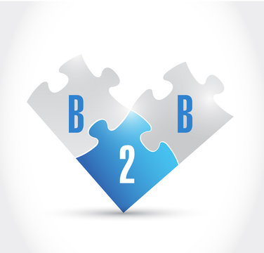 b2b puzzle pieces illustration design