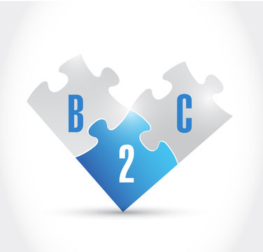 b2c puzzle pieces illustration design