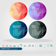 business circle banner and business icon