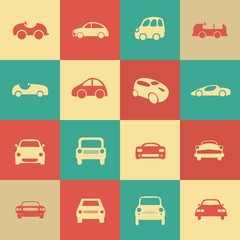 Retro cars icons set different vector car forms.