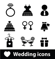 Wedding icons,vector