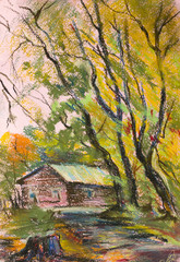 Obraz na płótnie Canvas landscape with a house