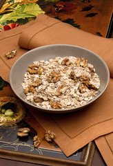 Bowl with nuts and muesli