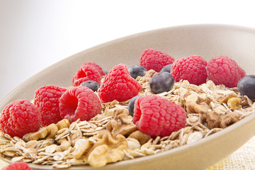 Bowl of muesli and berries