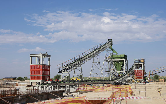 Industrial diamond mining plant under construction