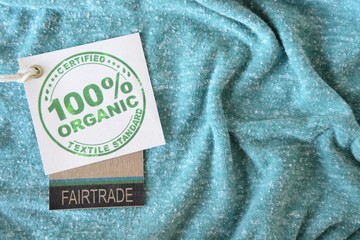 Garment made with certified bio or organic fabric label.