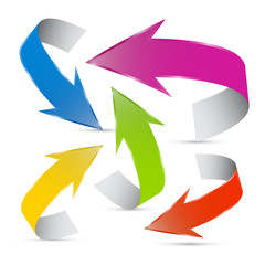 Colorful Vector Arrows Set Isolated on White Background