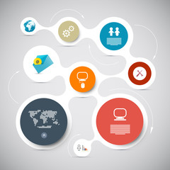 Web Template - Circle Paper Vector Infographic Layout
