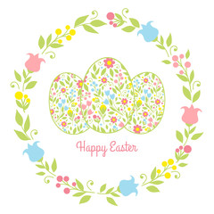 card easter eggs with flowers