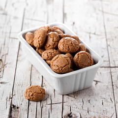 meringue almond cookies in bowl