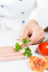 Thin slices of ham