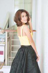 Portrait beautiful asian girl show fashion concept