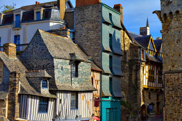 Vieilles maisons à Vitré, Ile et Vilaine, Bretagne