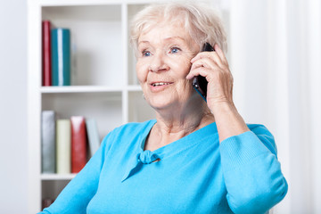 Senior woman talking on mobile phone