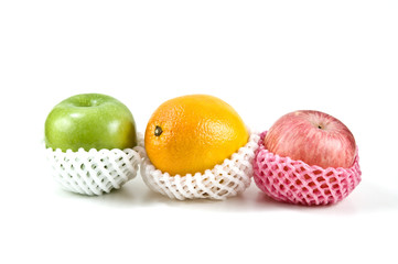 fresh fruits , isolated on white