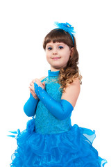 Portrait of cute smiling little girl in princess dress