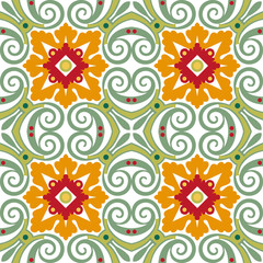 Fototapeta premium Old floral tiles