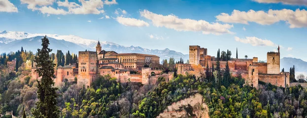 Verduisterende gordijnen Europese plekken Beroemd Alhambra in Granada, Andalusië, Spanje