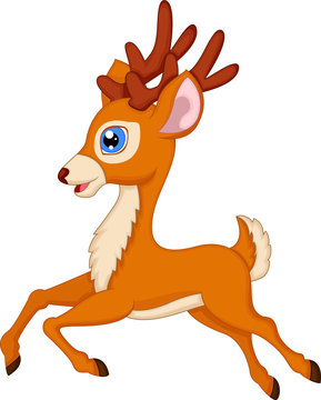 Cute deer cartoon running