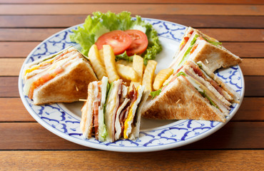 Ham cheese sandwich with fried egg