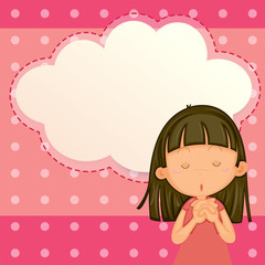 A little girl with an empty callout