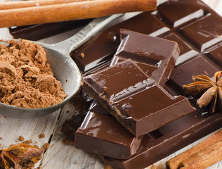 Broken chocolate bar