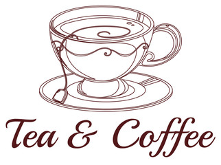 A tea and coffee label