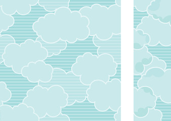 Fototapeta premium seamless pattern and banner of Cloudy sky at retro style