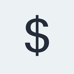 Dollar Flat Icon with shadow. Vector EPS 10.