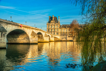 Louvre Museum and Pont des arts, Paris - France